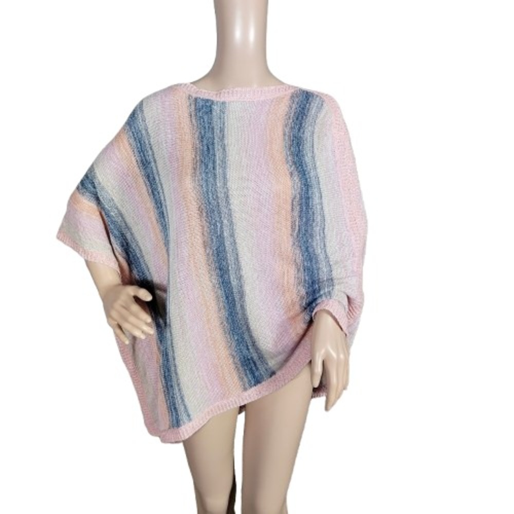 Moth‎ by Anthropologie Sweater Womens Size XS/S Asymmetrical Poncho Wrap Striped